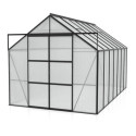 Serre de jardin Uranus 11,5m² en alu noir et panneaux de PC 6mm - Vitavia