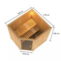Sauna traditionnel d'angle BODO - poêle Easy Bio 9000W - Karibu