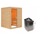 Sauna traditionnel Sandra 2 à 3 places 38mm - poêle 9KW ctrl intégré - sans couronne lumineuse - Woodfeeling