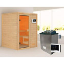 Sauna traditionnel Sandra 2 à 3 places 38mm - poêle 9KW ctrl externe - sans couronne lumineuse - Woodfeeling