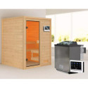 Sauna traditionnel Sandra 2 à 3 places 38mm - poêle Easy Bio 9000W - sans couronne lumineuse - Woodfeeling