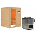 Sauna traditionnel Sandra 2 à 3 places 38mm - poêle Easy Bio 9000W - sans couronne lumineuse - Woodfeeling
