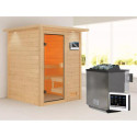 Sauna traditionnel Sandra 2 à 3 places 38mm - poêle Easy Bio 9000W - couronne lumineuse - Woodfeeling