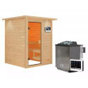 Sauna traditionnel Sandra 2 à 3 places 38mm - poêle Easy Bio 9000W - couronne lumineuse - Woodfeeling