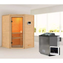 Sauna traditionnel d’angle Antonia 2 à 3 places 38mm - poêle Easy Bio 9000W - sans couronne lumineuse - Woodfeeling