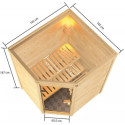Sauna traditionnel d’angle Antonia 2 à 3 places 38mm - poêle Easy Bio 9000W - sans couronne lumineuse - Woodfeeling