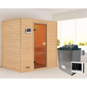 Sauna traditionnel Selena 2 à 3 places 38mm - poêle 9KW ctrl externe - sans couronne lumineuse - Woodfeeling