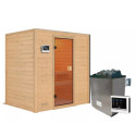 Sauna traditionnel Selena 2 à 3 places 38mm - poêle 9KW ctrl externe - sans couronne lumineuse - Woodfeeling