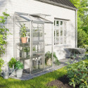 Serre adossée Ida 0,9m² en aluminium anodisé et verre de sécurité 3mm - Vitavia