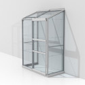 Serre adossée Ida 0,9m² en aluminium anodisé et verre de sécurité 3mm - Vitavia