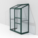 Serre adossée Ida 0,9m² en aluminium émeraude et verre de sécurité 3mm - Vitavia