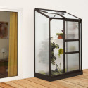 Serre adossée Ida 0,9m² en aluminium noir et panneaux PC 4mm - Vitavia
