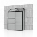 Serre adossée Ida 0,9m² en aluminium noir et panneaux PC 4mm - Vitavia