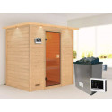 Sauna traditionnel Selena 2 à 3 places 38mm - poêle 9KW ctrl externe - couronne lumineuse - Woodfeeling