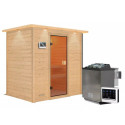 Sauna traditionnel Selena 2 à 3 places 38mm - poêle Easy Bio 9000W - couronne lumineuse - Woodfeeling