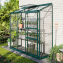 Serre adossée Ida 1,3m² en aluminium émeraude et verre de sécurité 3mm - Vitavia