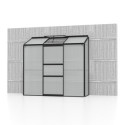Serre adossée Ida 1,3m² en aluminium noir et panneaux PC 4mm - Vitavia