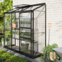 Serre adossée Ida 1,3m² en aluminium noir et verre de sécurité 3mm - Vitavia