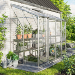 Serre adossée Ida 3,3m² en aluminium anodisé et verre de sécurité 3mm - Vitavia