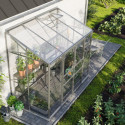 Serre adossée Ida 3,3m² en aluminium anodisé et verre de sécurité 3mm - Vitavia