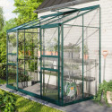 Serre adossée Ida 3,3m² en aluminium émeraude et verre de sécurité 3mm - Vitavia