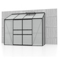 Serre adossée Ida 3,3m² en aluminium noir et panneaux PC 4mm - Vitavia