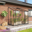 Serre adossée Ida 3,3m² en aluminium noir et verre de sécurité 3mm - Vitavia