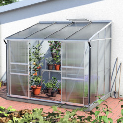 Serre adossée Ida 5,2m² en aluminium anodisé et panneaux PC 6mm - Vitavia