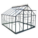 Serre de jardin 10,92m² en aluminium anthracite et verre trempé 4mm - Green Protect