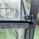 Serre de jardin 10,92m² en aluminium anthracite et verre trempé 4mm - Green Protect