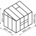 Serre adossée Ida 5,2m² en aluminium émeraude et panneaux PC 4mm - Vitavia