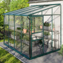 Serre adossée Ida 5,2m² en aluminium émeraude et vitrage combiné - Vitavia