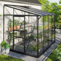 Serre adossée Ida 5,2m² en aluminium noir et vitrage combiné - Vitavia