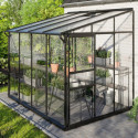 Serre adossée Ida 5,2m² en aluminium noir et vitrage combiné - Vitavia