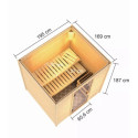 Sauna traditionnel Adelina - poêle 9KW ctrl intégré - sans couronne lumineuse - Karibu