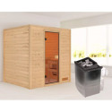 Sauna traditionnel Adelina - poêle 9KW ctrl intégré - sans couronne lumineuse - Karibu