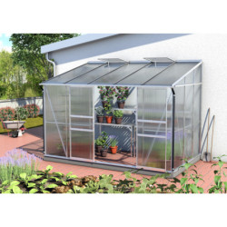 Serre adossée Ida 6,5m² en aluminium anodisé et panneaux PC 4mm - Vitavia