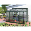 Serre adossée Ida 6,5m² en aluminium émeraude et panneaux PC 4mm - Vitavia