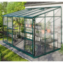 Serre adossée Ida 6,5m² en aluminium émeraude et vitrage combiné - Vitavia