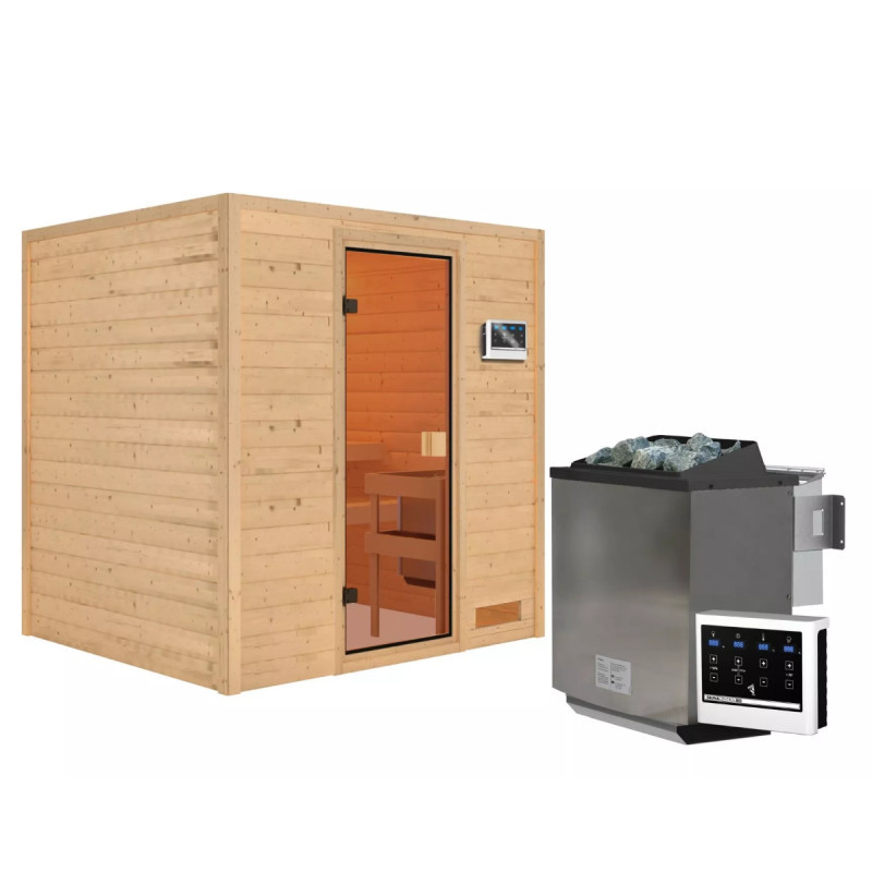 Sauna traditionnel Adelina - poêle Easy Bio 9000W - sans couronne lumineuse - Karibu
