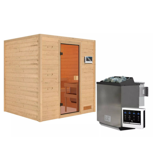 Sauna traditionnel Adelina - poêle Easy Bio 9000W - sans couronne lumineuse - Karibu