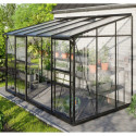Serre adossée Ida 6,5m² en aluminium noir et vitrage combiné - Vitavia