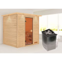 Sauna traditionnel Adelina - poêle 9KW ctrl intégré - couronne lumineuse - Karibu