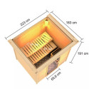 Sauna traditionnel Adelina 3 à 4 places 38mm - poêle Easy Bio 9000W - couronne lumineuse - Karibu