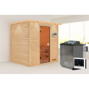 Sauna traditionnel Adelina 3 à 4 places 38mm - poêle Easy Bio 9000W - couronne lumineuse - Karibu