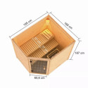 Sauna traditionnel d’angle Elea 3 à 4 places 38mm - poêle 9KW ctrl externe - sans couronne - Karibu