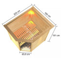 Sauna traditionnel d’angle Elea 3 à 4 places 38mm - poêle 9KW ctrl intégré - avec  couronne - Karibu