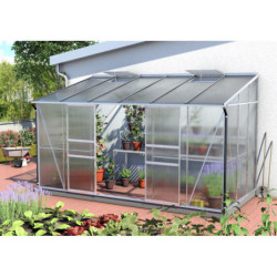 Serre adossée Ida 7,8m² en aluminium anodisé et panneaux PC 6mm - Vitavia