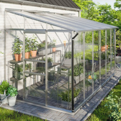 Serre adossée Ida 7,8m² en aluminium anodisé et vitrage combiné - Vitavia