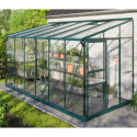 Serre adossée Ida 7,8m² en aluminium émeraude et vitrage combiné - Vitavia